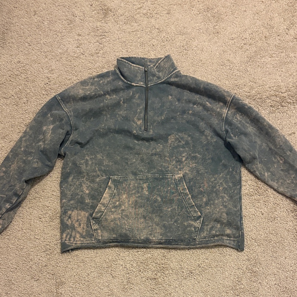 Zara Men's Blue and Tan Sweater
